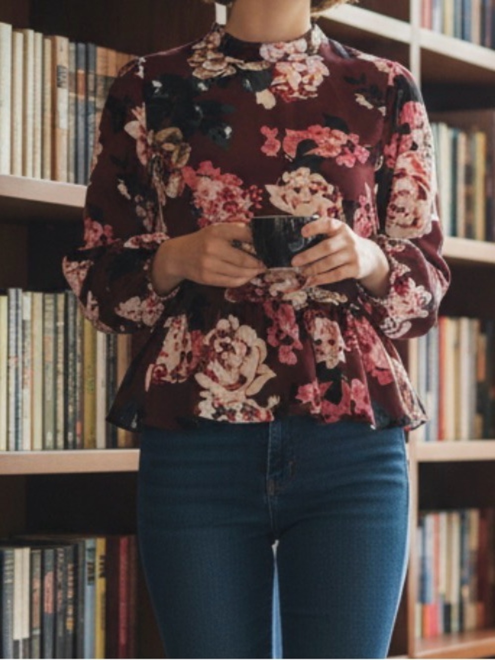 Loft outlet Peplum blouse Small Petite floral
